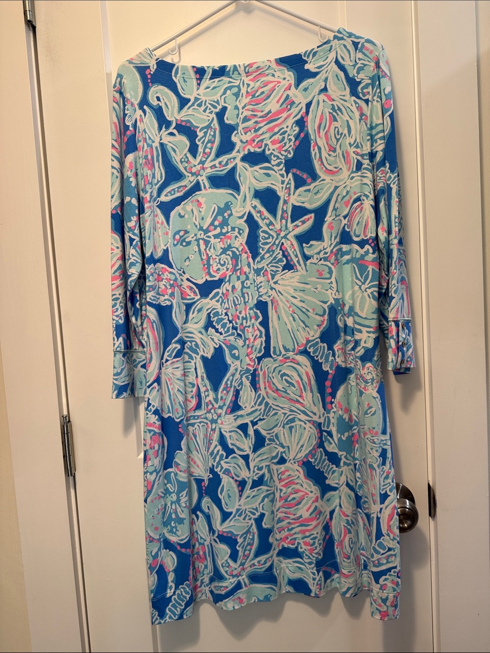 Lilly Pulitzer Women's Sophie Bay Blue Into The Deep Dress Size L - Picture 3 of 8